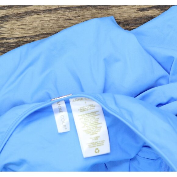 Anne Cole Womens Twist-Front Ruched One-Piece Swimsuit MYMO00501 Arctic Blue 8 - Picture 4 of 9